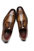 Carregar imagem no visualizador da galeria, Sapatos de couro masculino de renda marrom