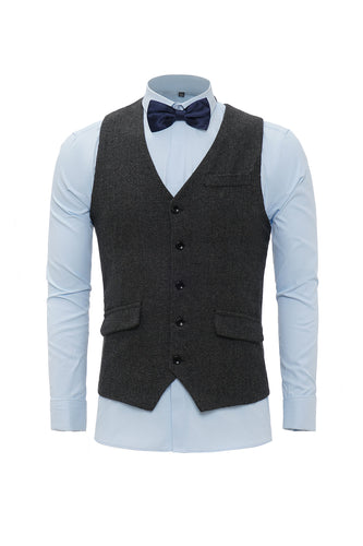 Colete de terno masculino preto