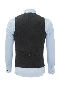 Colete de terno masculino preto