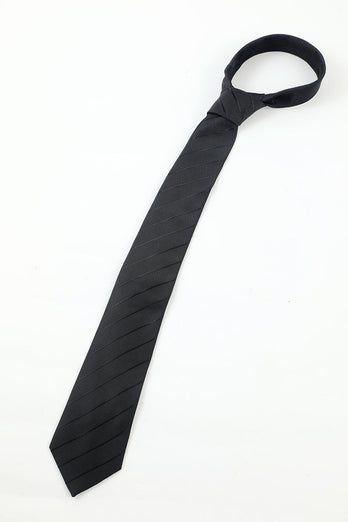 Black Stripe Men's 5-Piece Acessório set Tie and Bow Tie Pocket Pocket Square Flower Lapel Pin Tie Clip