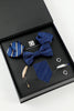 Carregar imagem no visualizador da galeria, Royal Blue Men&#39;s Accessory set Stripe Tie e Bow Tie Two Pocket Square Lapel Pin Tie Cufflinks