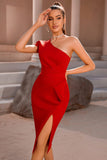 Um Ombro Branco Vestido Cocktail
