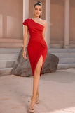 Um Ombro Branco Vestido Cocktail