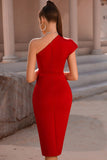 Um Ombro Branco Vestido Cocktail