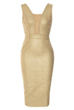 Azul Real Gola em V Vestido Formal
