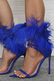 Sandálias Stiletto Stiletto Royal Blue Feather