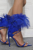 Sandálias Stiletto Stiletto Royal Blue Feather