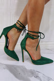 Verde escuro Sexy Lace-up Stiletto Shoes