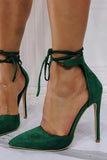 Verde escuro Sexy Lace-up Stiletto Shoes