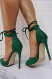 Verde escuro Sexy Lace-up Stiletto Shoes