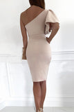 Bodycon Um Vestido de Coquetel de Ombro com Pregas