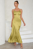 Esparguete Correias Vestido Formal Amarelo Claro