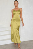 Esparguete Correias Vestido Formal Amarelo Claro
