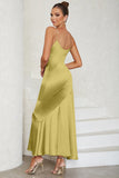 Esparguete Correias Vestido Formal Amarelo Claro