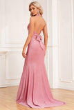 Glitter Sereia Halter Neck Long Prom Dress
