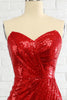 Carregar imagem no visualizador da galeria, Vestido de baile de lantejoulas vermelhas de Sheath Sweetheart Com Lantejoulas
