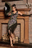 Carregar imagem no visualizador da galeria, Vestido de flapper de pescoço de V assimétrico de 1920