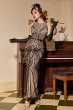 Vestido de festa Jewel Black Blush 1920s com sem costas