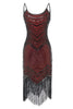 Carregar imagem no visualizador da galeria, Cintas de espaguete vermelho preto 1920 vestido