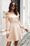 Borgonha fora Shouder Short Prom Dress