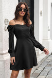 Borgonha fora Shouder Short Prom Dress