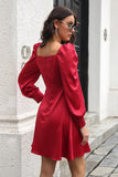 Borgonha fora Shouder Short Prom Dress