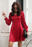 Borgonha fora Shouder Short Prom Dress