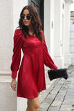 Borgonha fora Shouder Short Prom Dress