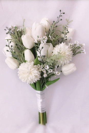 Bouquet de flor de lírio de dama de honra branco