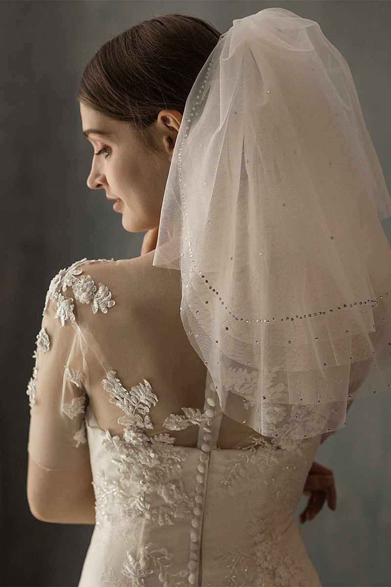 Carregar imagem no visualizador da galeria, Broca de cinco camadas curtos véus de noiva