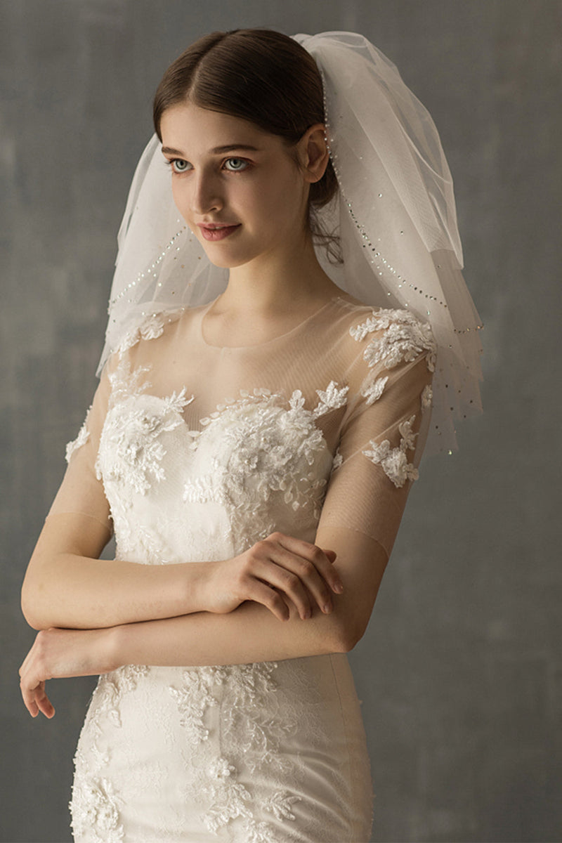 Carregar imagem no visualizador da galeria, Broca de cinco camadas curtos véus de noiva