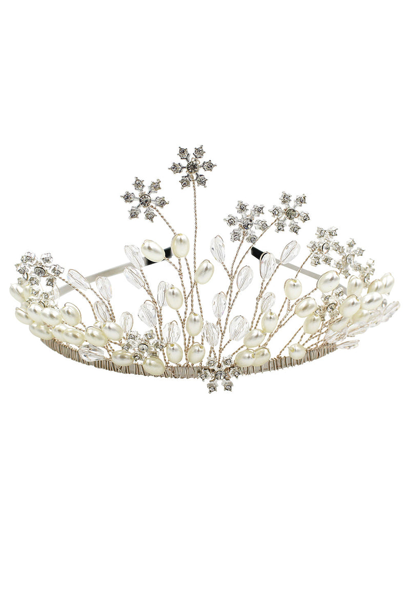 Carregar imagem no visualizador da galeria, Pérola Snowflake Flower Bridal Crown
