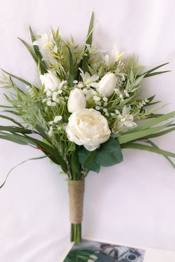 Bouquet de dama de honra verde para o casamento