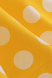 Vestido amarelo polka dots primavera 1950