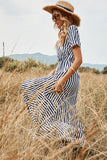 Vestido listrado da Marinha vestido casual de verão