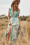 Imprimir vestido boho de verão verde