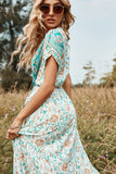 Imprimir vestido boho de verão verde