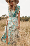 Imprimir vestido boho de verão verde