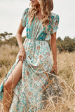 Imprimir vestido boho de verão verde