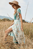 Imprimir vestido boho de verão verde