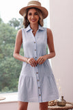 V Vestido de verão azul claro