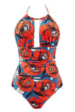 Roupa de banho Halter Flower One Piece