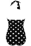 Mais tamanho branco branco polka dots swimwear