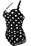 Mais tamanho branco branco polka dots swimwear
