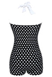 Mais tamanho preto e branco Polka Dots Calções de banho