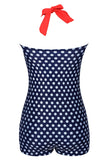 Mais tamanho preto e branco Polka Dots Calções de banho