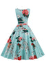 Carregar imagem no visualizador da galeria, Vestido vintage azul claro v 1950s
