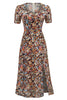 Carregar imagem no visualizador da galeria, V Pescoço Floral 1950s Vintage Dress
