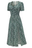 Carregar imagem no visualizador da galeria, V Pescoço Floral 1950s Vintage Dress