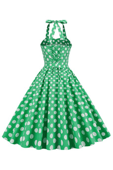 Vestido Pin Up 1950 de bolinhas verdes